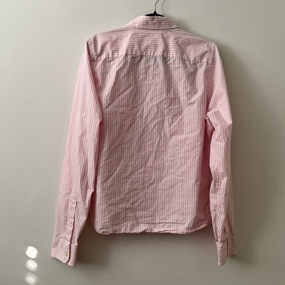 Hollister Vertical Stripe Button Up Blouse pink and white stripes - Picture 3 of 4